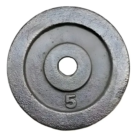 Disco Pesa Fundicion Fitness 5 Kg Mancuerna Barra Pesas 30mm Color Negro