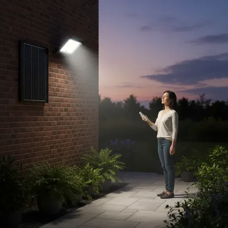 Reflector Led Solar 180w + Panel Solar Nexum Luz Exterior Negro Fría