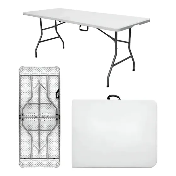 Mesa plegable valija 180 exterior interior blanco