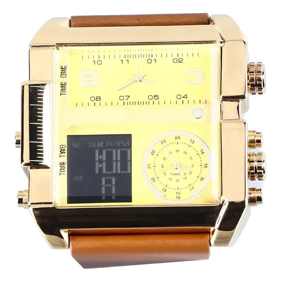 Reloj Digital Deportivo Con Esfera Grande Led Para Hombre, C