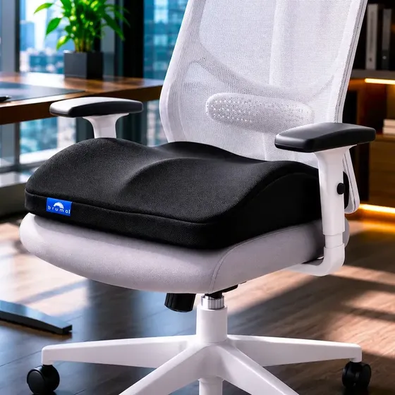 Asiento Ergonómico Brumal Duo Negro Memory Foam Home Office