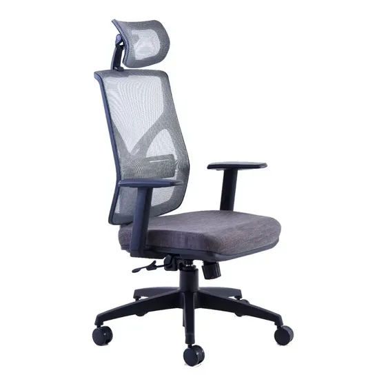 Silla de escritorio Rolic Cool gamer ergonómica Gris/Negra con tapizado de mesh y spazio
