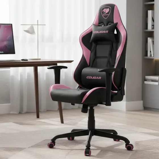 Silla Gamer Ergonómica Cougar Armor Elite Eva Rose Rosa de Cuero Sintético