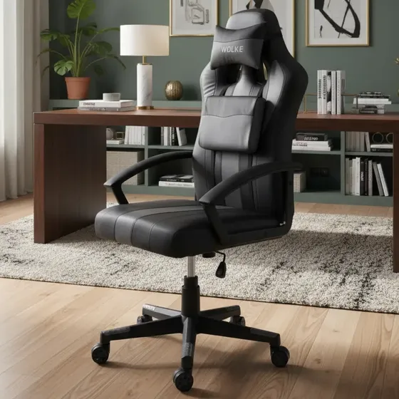 Silla Escritorio Masajeador Wolke Premium Ejecutivo Calor Pc Color Black Material del tapizado Cuero sintético