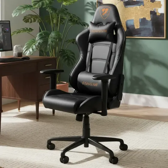 Silla Ergonómica Cougar Armor Elite Negra Cuero Sintético