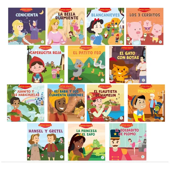 Cuentos Clásicos Para Niños, Infantiles Pack X 14 Libros