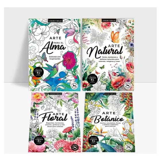 Pack De 4 Libros Para Colorear Adultos Arte Terapia, De Arcadia Ediciones. 1 Editorial Ediciones Arcadia, Edición 1 En Español, 2024