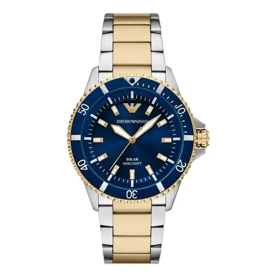 Reloj Emporio Armani Ar11738 Hombre Analogico World Explorer Combinado Azul