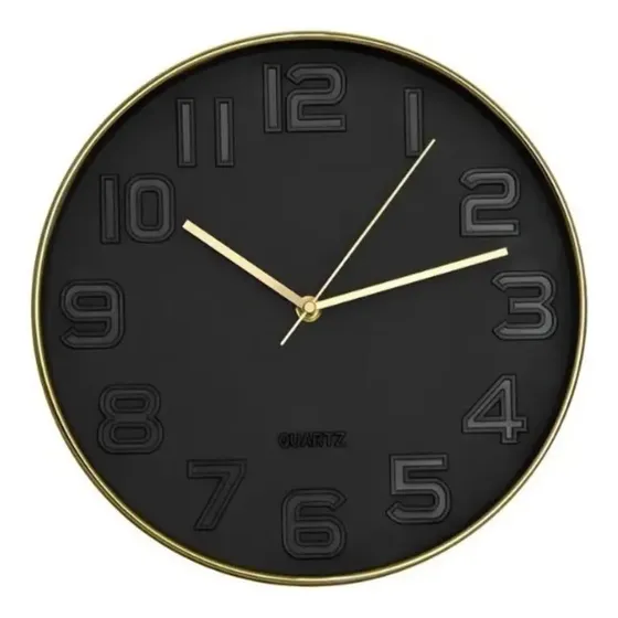 Reloj De Pared 30 Cm Diam Vidrio Plastico Silencioso Deco