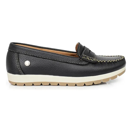 Mocasín Mujer Cuero Briganti Promo Azul Rojo - Mcmo03587