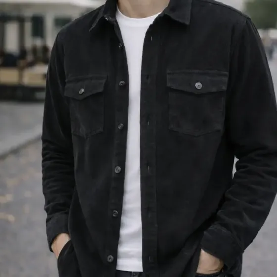 Camisa Corderoy Hombre Customs Ba Casual Larga