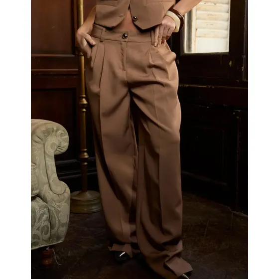 Pantalon Monaco De Vestir Tiro Alto Recto Mujer Naima