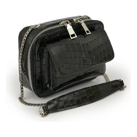 Bandolera Mujer Cuero Cartera Bolso Mini Bag Briganti Croco