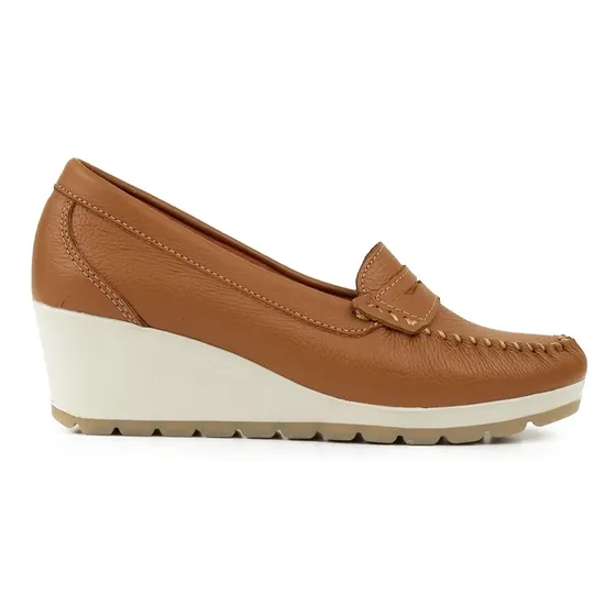 Mocasin Zapato Mujer Cuero Briganti Confort Taco Mcmo03629