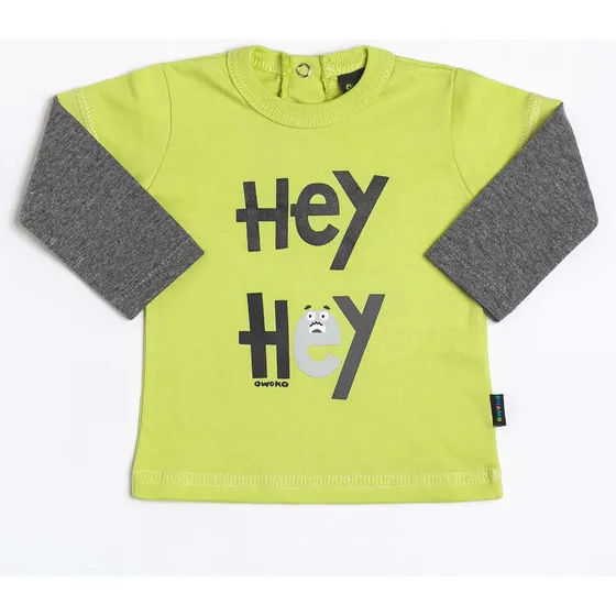 Remera Manga Larga Combinada Estampa Invierno Bebé Owoko