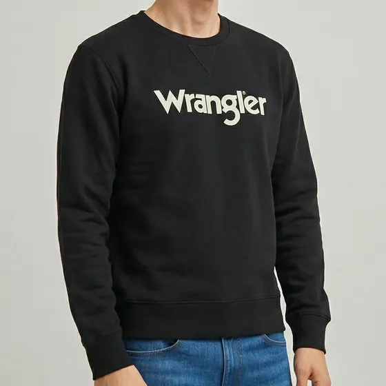 Buzo Hombre Wrangler Roundneck Logo Wr Frisado 80038