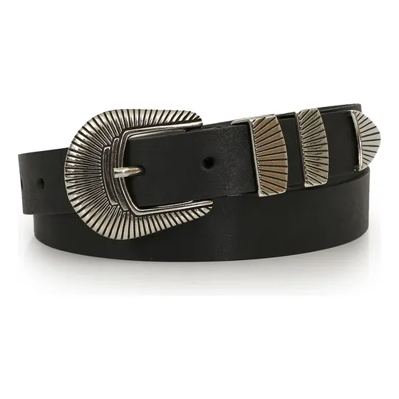 Cinturon Mujer Cuero Cinto Vestir Liso Casual Briganti Doma