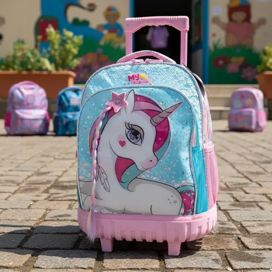 Mochila Carrito Nena Niña Escolar Kawaii Primaria Jardín