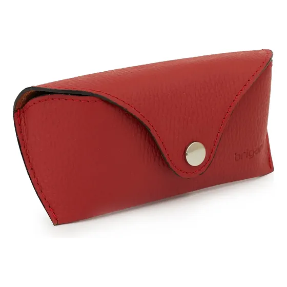 Estuche Anteojos Cuero Funda Porta Lentes Con Boton Briganti