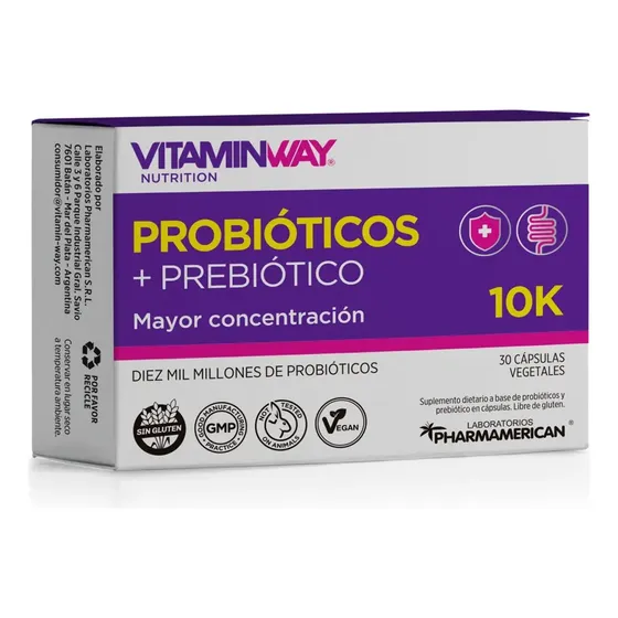 Probióticos + Prebiótico 10k X30 Vitaminway