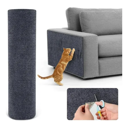 Rascador Autoadhesivo Premium Gatos Sillón Esquinero 200x50 Gris Oscuro