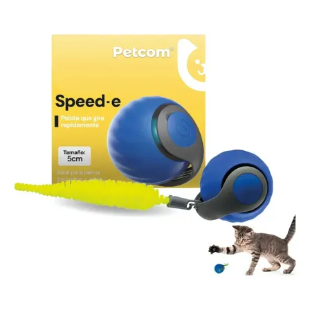 Pelota Interactiva Premium Para Gatos Con Pluma Color Azul Inteligente Recargable Usb Antiansiedad perros pequeños