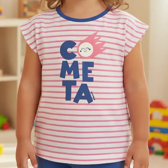 Remera Manga Corta Jersey  Niña  2 Años A 8 Años Owoko