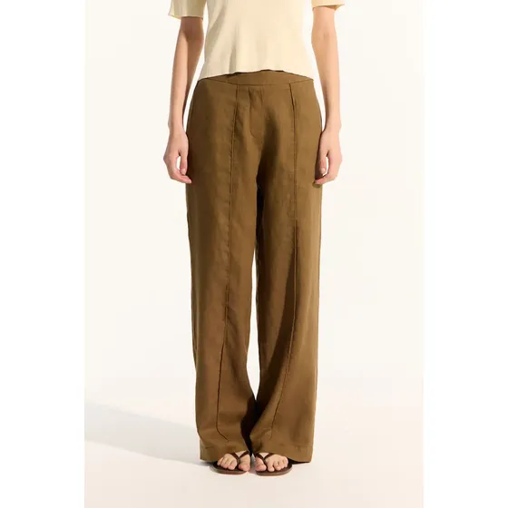 Pantalón Lino Relajado Recto Bolsillos Portsaid Ap364250