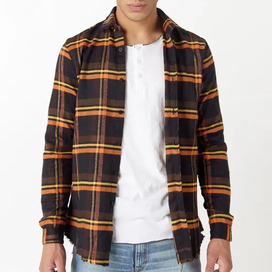 Camisa Ml Akrita Slim Fit Naranja Tascani
