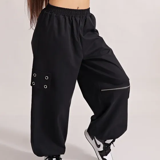 Pantalon Kpop Style Cargo Baggy Hip Hop Streetwear Mujer