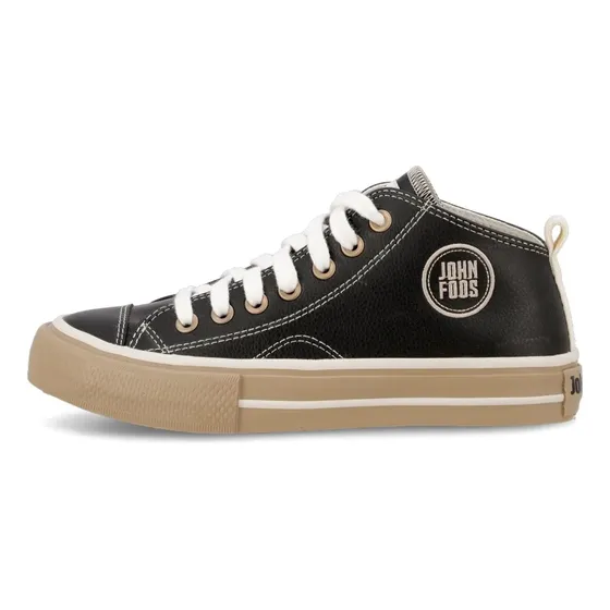 Zapatillas John Foos Eco Cuero Media Caña Black Ddl Black Liso 37 Ar
