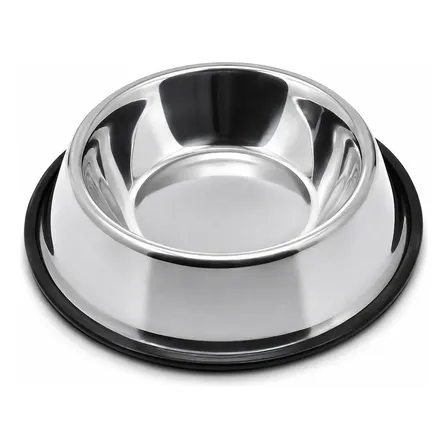 Comedero Bebedero Acero Inoxidable Antivuelco 30cm Perro Metal