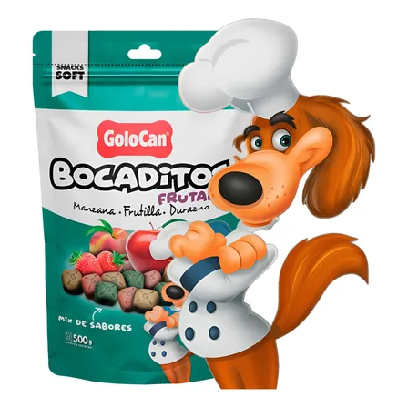 Golocan Bocaditos Frutal Manzana/frutilla/durazno 500 Gr
