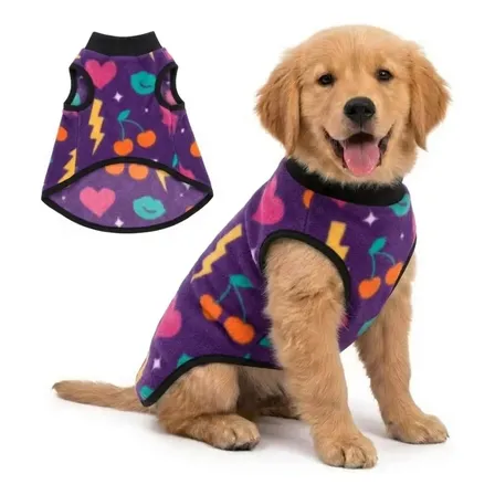 Ropa Polar Liso Fantasia Abrigo Mascotas Talles 1 Al 12 Talle 6 - Violeta