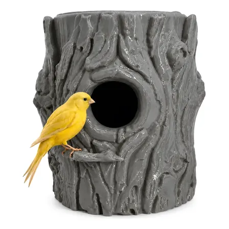 Nido Casa Para Aves Pajarito Jardin Decoracion Resistente Gris