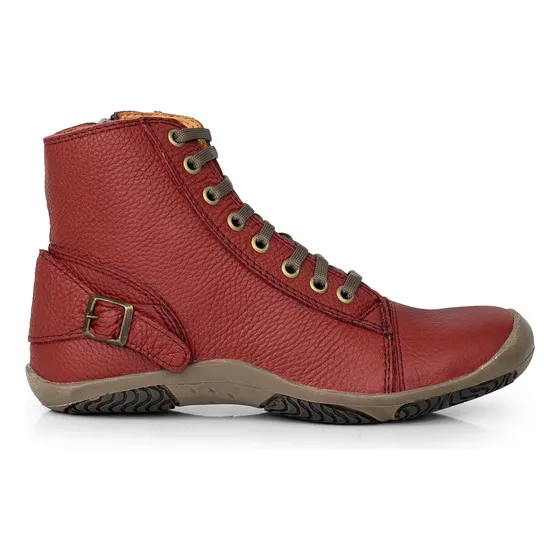 Borcego Cuero Mujer Bota Cierre Zapatilla Briganti Calin
