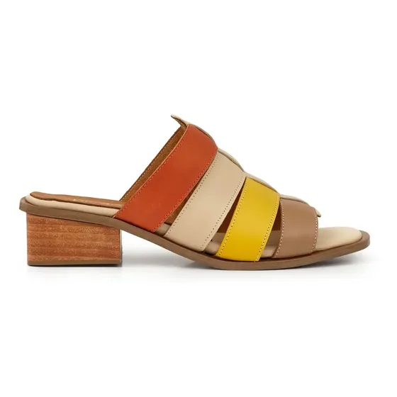 Chinela Mujer Cuero Zueco Taco Sandalia Zapato Moda Briganti