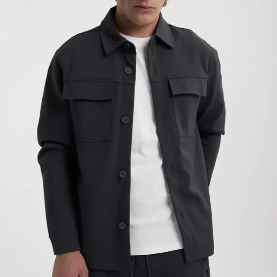 Saco Hombre Sport Camisa Abrigada Camisaco Bolsillos Botones