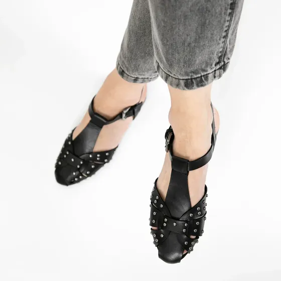 Sandalia Mujer Cuero Pu Vestir Chatita Zueco Zapato Briganti