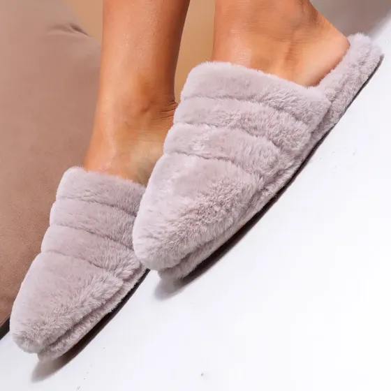 Pantuflas Mujer Peluche Ojotas Chinelas Cómodas Liviana