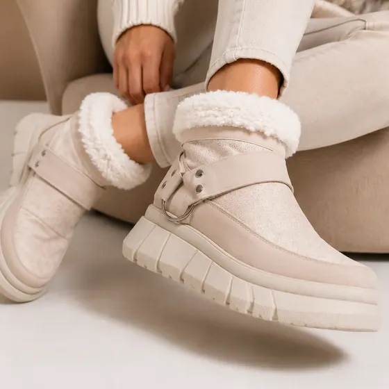 Botas Mujer Botitas Gamuza Cierre Peluche Otoño/invierno