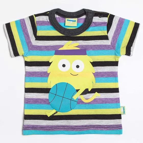 Remera Manga Corta Algodón Bebé Con Estampa 3 A 24 Meses