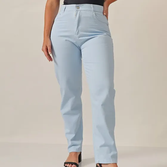 Pantalon Mom Rayado Talles Grandes De Vicky Denim
