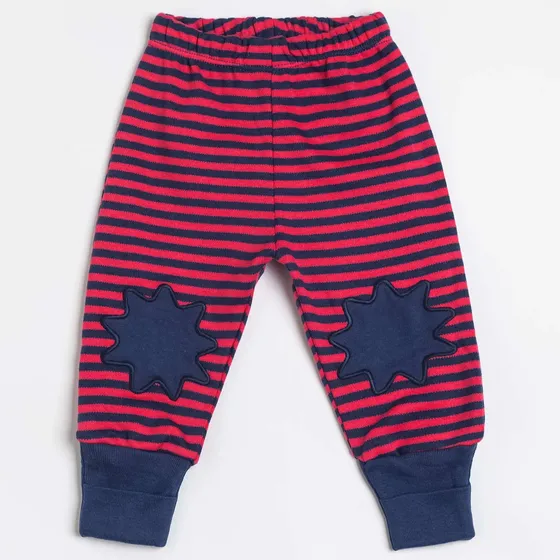 Pantaloncito Rayado Bebé Puño Rebatible Bordado Owoko