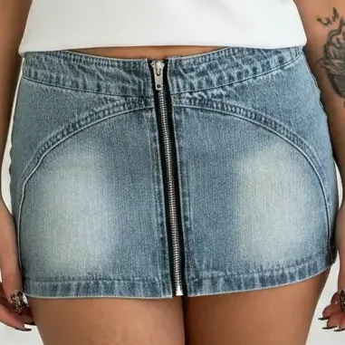 Pollera Mini Con Cierre Malasia Primavera Verano Mujer