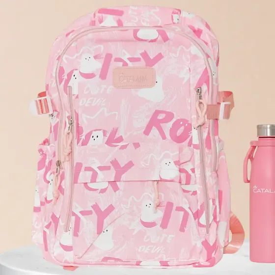Kit Escolar Set Mochila Escolar + Botella Acero Inox 500ml