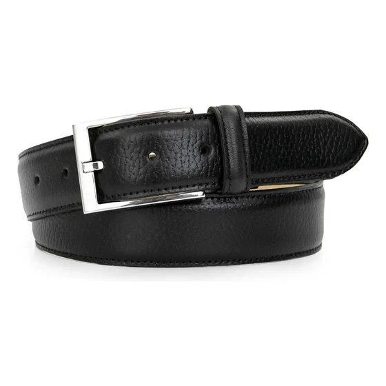 Cinturon Hombre Cuero Vestir Liso Hebilla Clasica Briganti