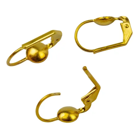 Insumo Bijou Aritos Gancho Dorado 6mm - Bag X 144 Unidades