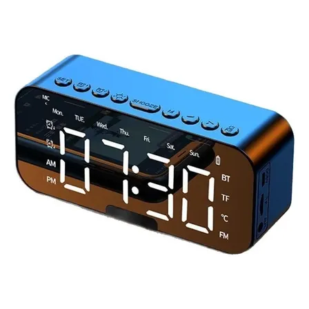 Reloj Despertador Bluetooth Parlante Tf Fm Negro