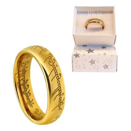 Anillo Unico - El Señor De Los Anillos - Lord Of The Rings Color Dorado Talle 9